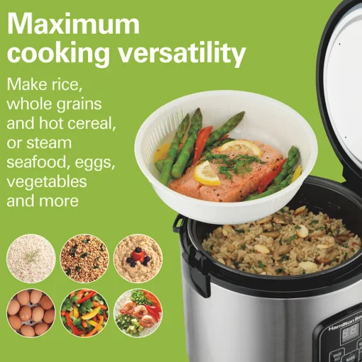 8 Cup Capacity (Cooked) Rice Cooker & Food Steamer