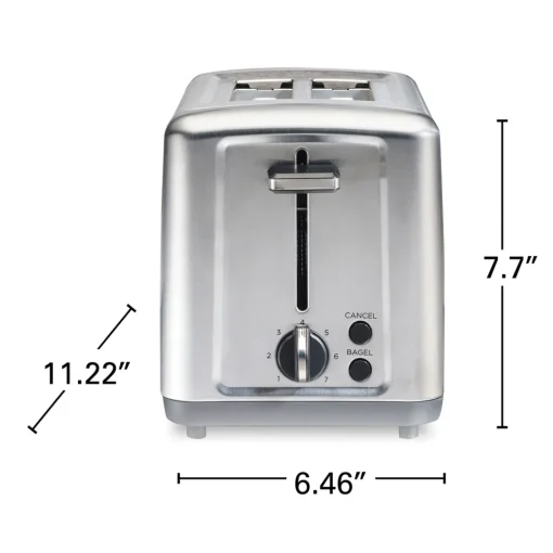 2 Slice Brushed Toaster with Extra-Wide Slots Stainless Steel