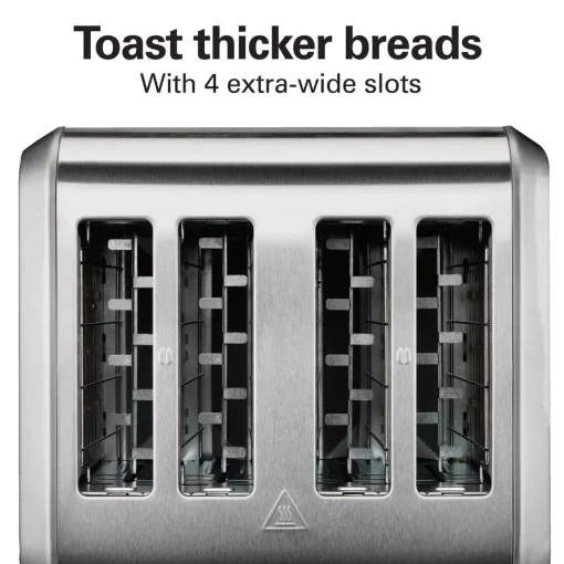 4 Slice Toaster with Extra-Wide Slots Stainless Steel