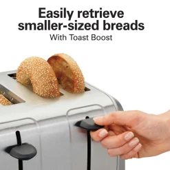 4 Slice Toaster with Extra-Wide Slots Stainless Steel