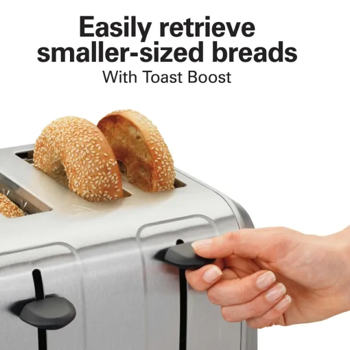 4 Slice Toaster with Extra-Wide Slots Stainless Steel