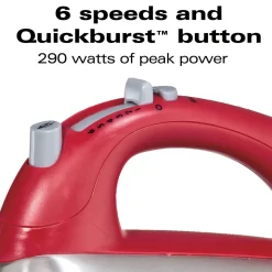 6 Speed Classic Stand Mixer, Red