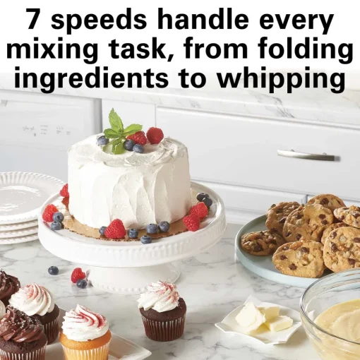 7 Speed Stand Mixer, 4 Quart, Aqua Blue