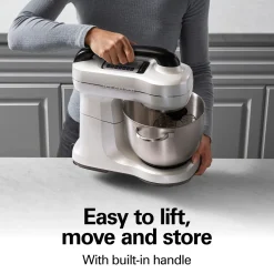 7 Speed Stand Mixer, 4 Quart, Pearly White