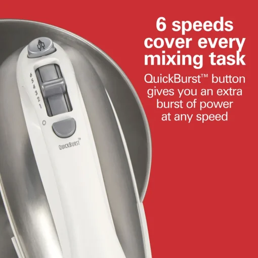 6 Speed Stand Mixer, White