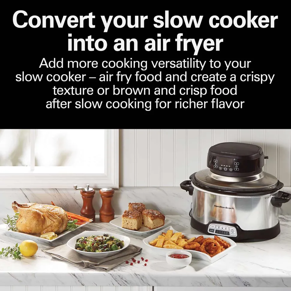 Air Fry Lid for 6 Quart Oval Slow Cookers