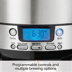 BrewStation® 12 Cup Programmable Coffee Maker with Removable Water Reservoir, Black & Stainless