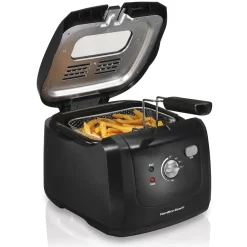 Cool-Touch Deep Fryer, 2 Liters/8 Cup Oil Capacity with Basket Hooks