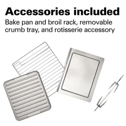 Digital & Convection Toaster Oven with Rotisserie, Stainless Steel