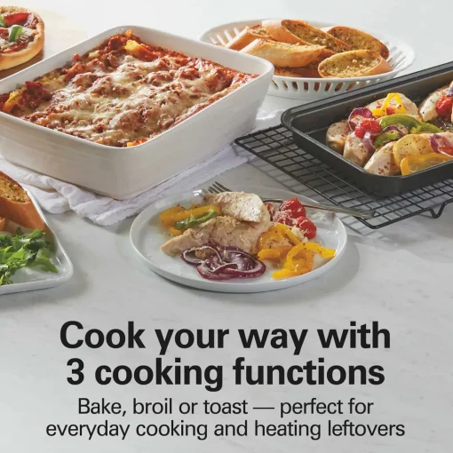 Easy Reach® 4 Slice Toaster Oven with Roll-Top Door