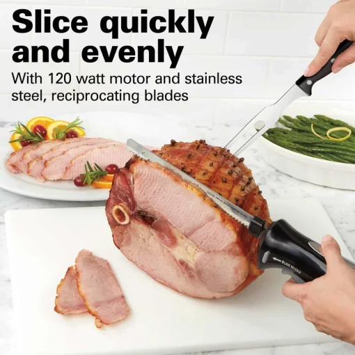 Electric Knife Set with Cool-Touch Ergonomic Handle and Storage Case