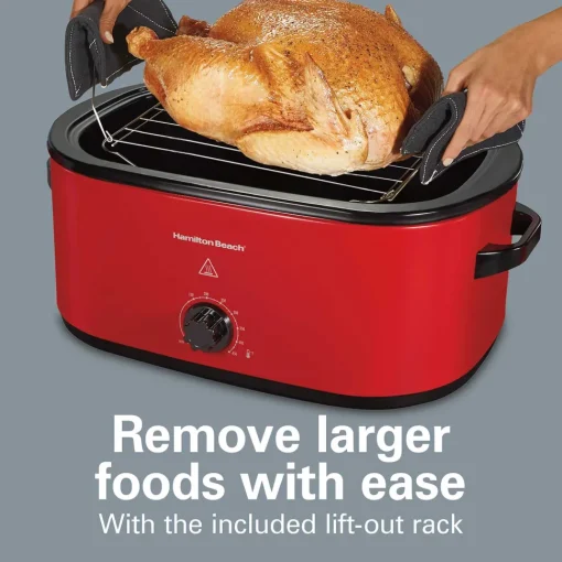 Electric Roaster Oven, 22 Quarts, Red