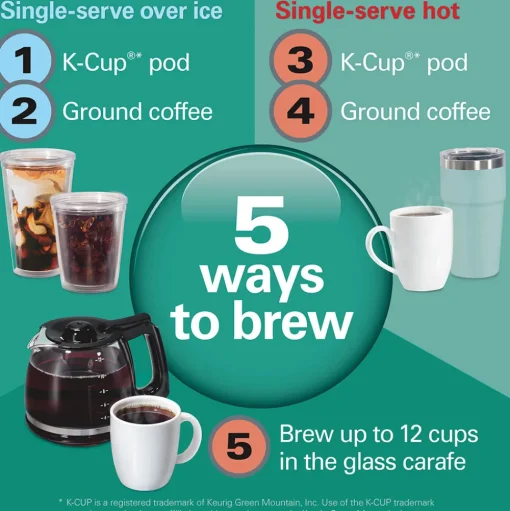 FlexBrew® Advanced 5-in-1 Coffee Maker, Removable Dual-Position, Black