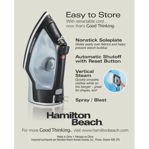 Full-Size Iron with Retractable Cord