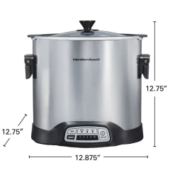 Sear & Cook 10 Quart Stockpot Slow Cooker, Silver