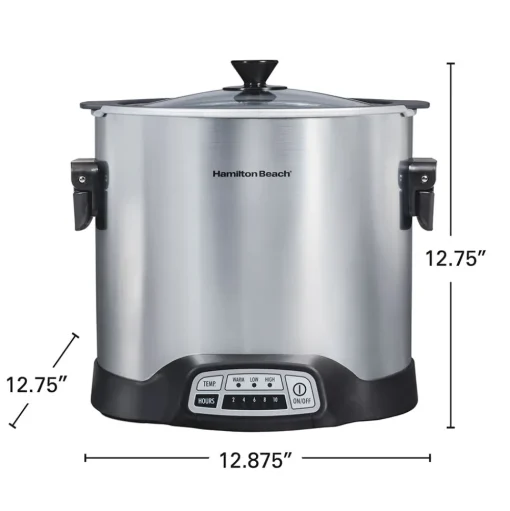 Sear & Cook 10 Quart Stockpot Slow Cooker, Silver