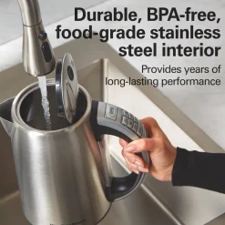 Variable Temperature Electric Kettle, Stainless Steel